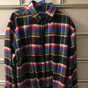 Multicolored plaid polo